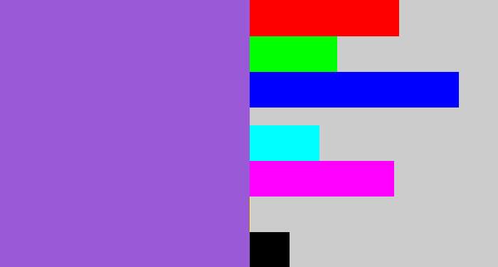 Hex color #9a5ad7 - lightish purple