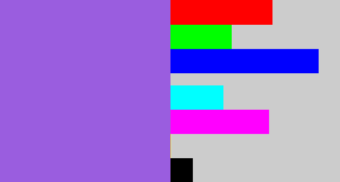 Hex color #9a5ddf - lightish purple