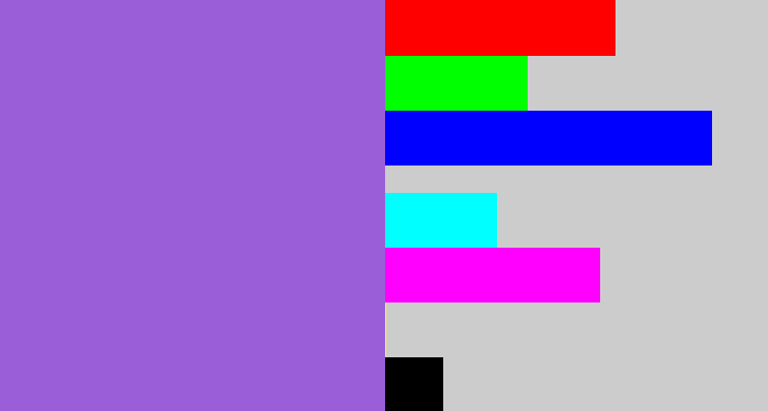 Hex color #9a5ed8 - lightish purple