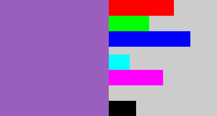 Hex color #9a5fbe - amethyst