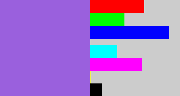 Hex color #9a60dd - lightish purple