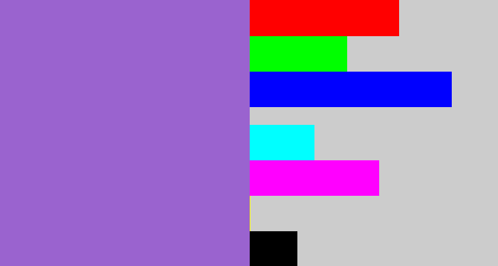 Hex color #9a63cf - amethyst
