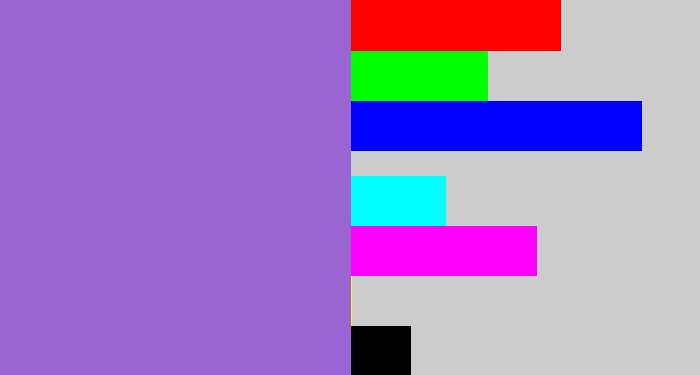 Hex color #9a64d3 - amethyst