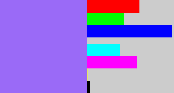 Hex color #9a6af7 - lighter purple