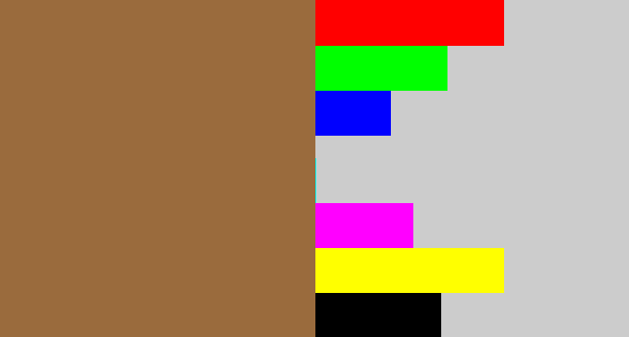 Hex color #9a6b3d - earth