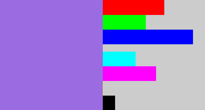Hex color #9a6be1 - lightish purple