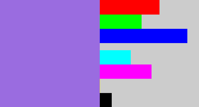 Hex color #9a6ce0 - lightish purple