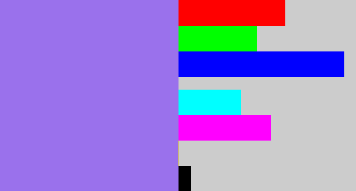 Hex color #9a71ec - lighter purple