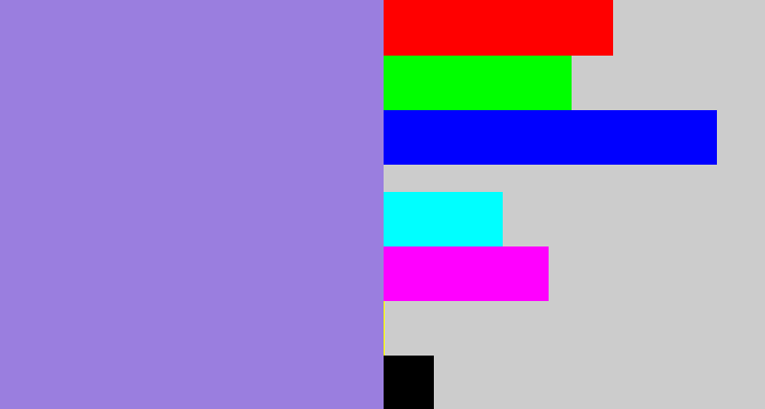 Hex color #9a7edf - perrywinkle
