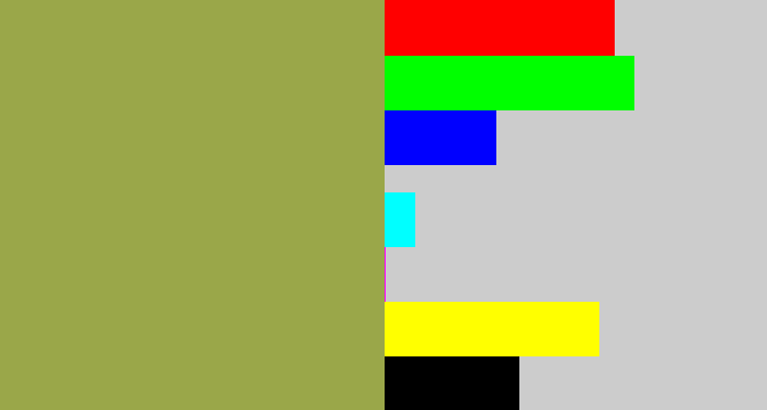 Hex color #9aa749 - booger