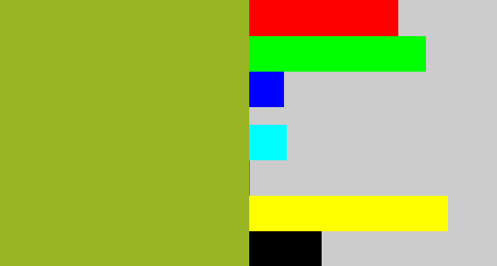 Hex color #9ab524 - sick green