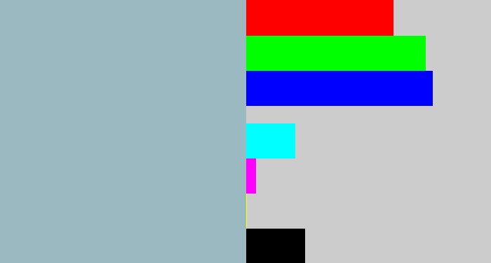Hex color #9ab9c1 - light grey blue
