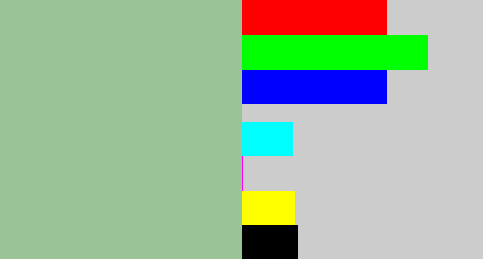 Hex color #9ac498 - greenish grey