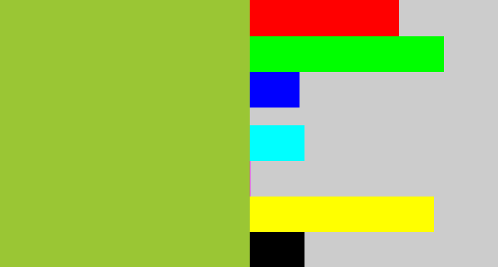 Hex color #9ac634 - sick green