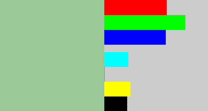 Hex color #9ac897 - greenish grey
