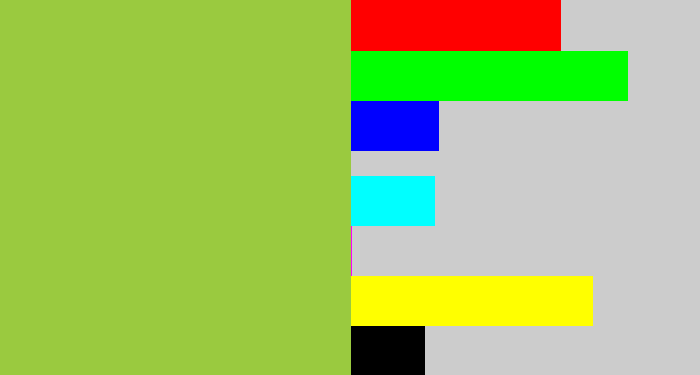 Hex color #9aca3f - booger