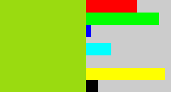 Hex color #9adb10 - slime green