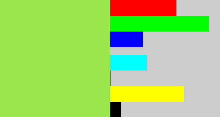 Hex color #9ae64c - kiwi