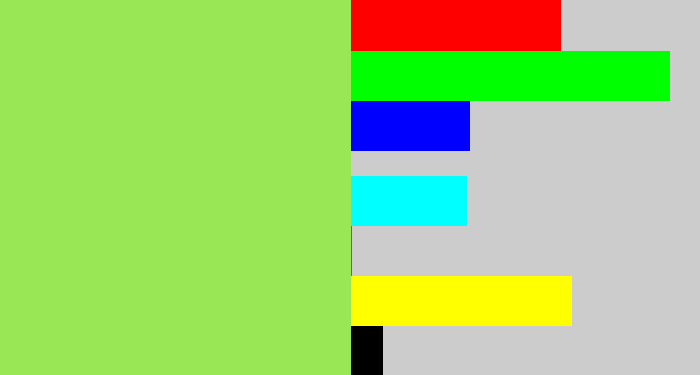 Hex color #9ae756 - kiwi