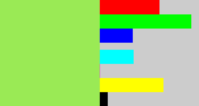 Hex color #9aea55 - kiwi