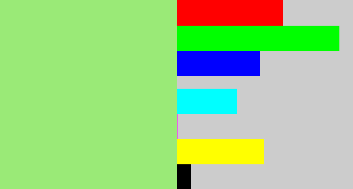 Hex color #9aea77 - light green