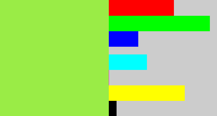 Hex color #9aec46 - kiwi