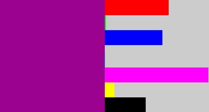 Hex color #9b028d - barney purple
