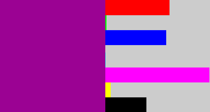 Hex color #9b0293 - barney purple