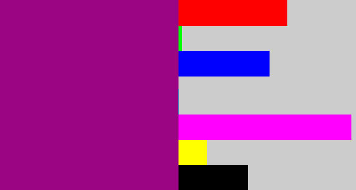 Hex color #9b0482 - barney purple