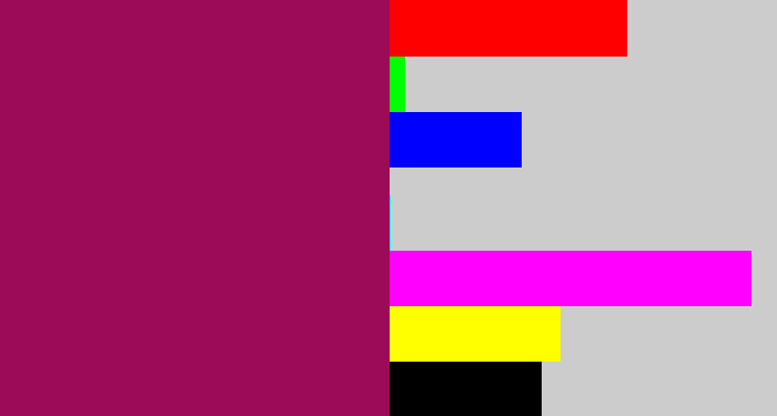 Hex color #9b0b57 - dark fuchsia