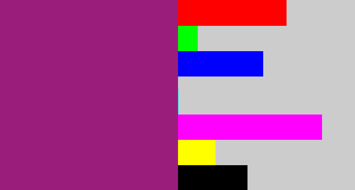Hex color #9b1d7b - warm purple