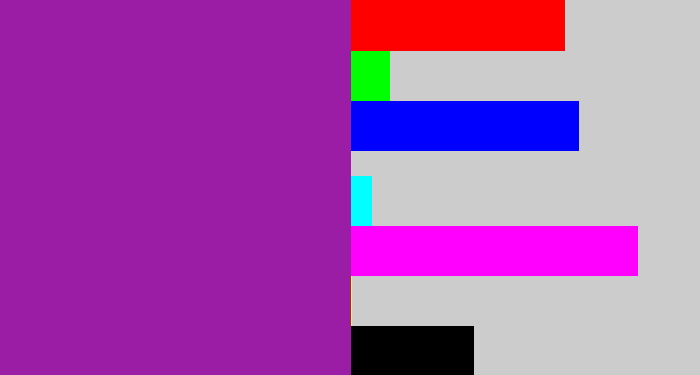 Hex color #9b1da5 - barney