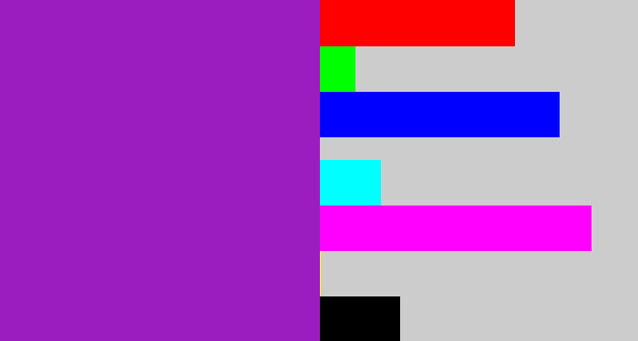 Hex color #9b1dc0 - barney