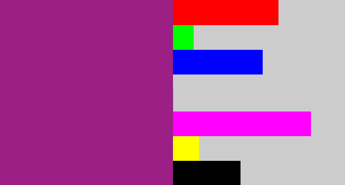 Hex color #9b1f84 - warm purple