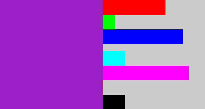 Hex color #9b1fc7 - barney