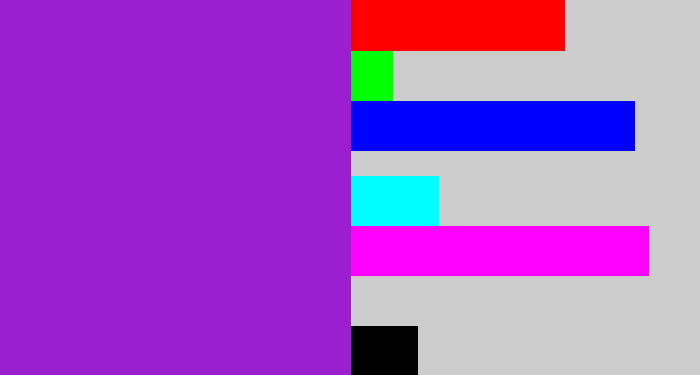 Hex color #9b1fce - barney