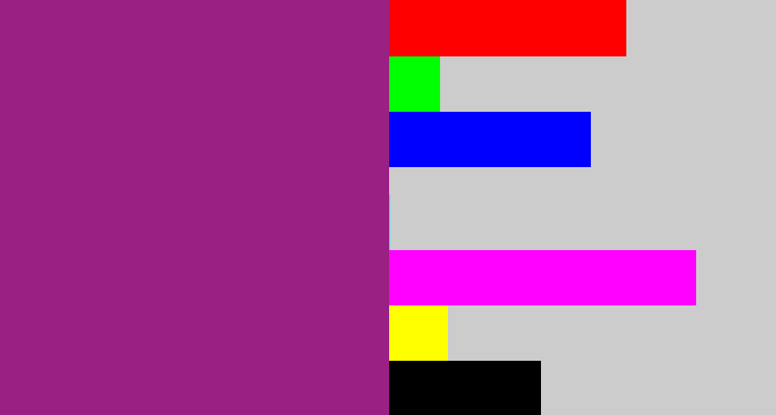 Hex color #9b2084 - warm purple