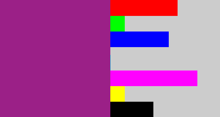 Hex color #9b2087 - warm purple
