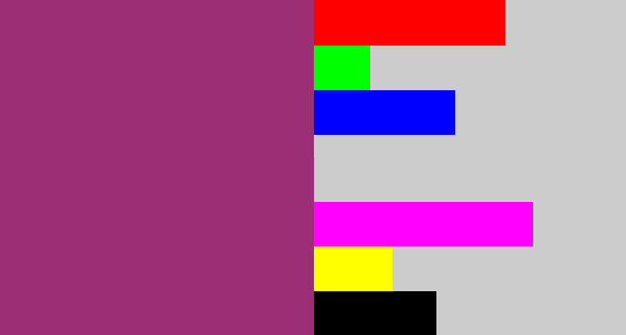 Hex color #9b2e74 - warm purple