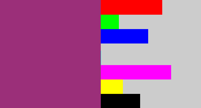 Hex color #9b2f79 - warm purple
