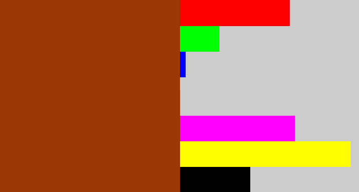 Hex color #9b3808 - russet