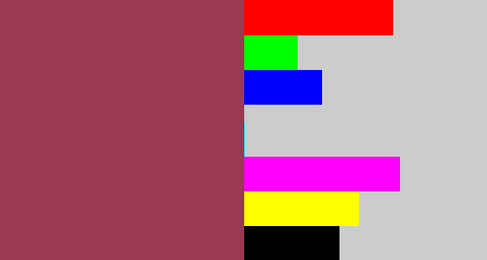 Hex color #9b3852 - light maroon