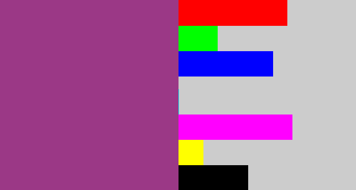 Hex color #9b3886 - warm purple
