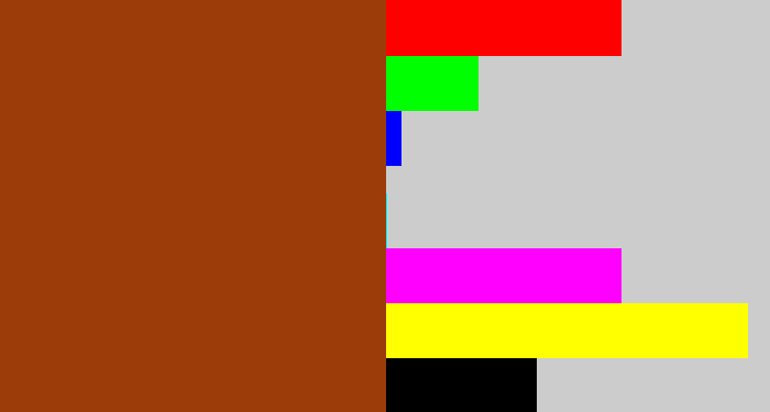 Hex color #9b3c09 - russet