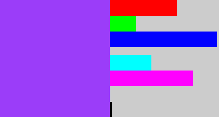 Hex color #9b3df9 - lightish purple
