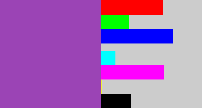 Hex color #9b44b5 - purply