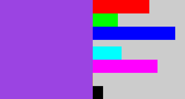 Hex color #9b44e2 - lightish purple
