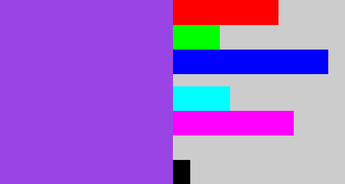 Hex color #9b44e6 - lightish purple