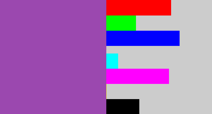 Hex color #9b48af - purply
