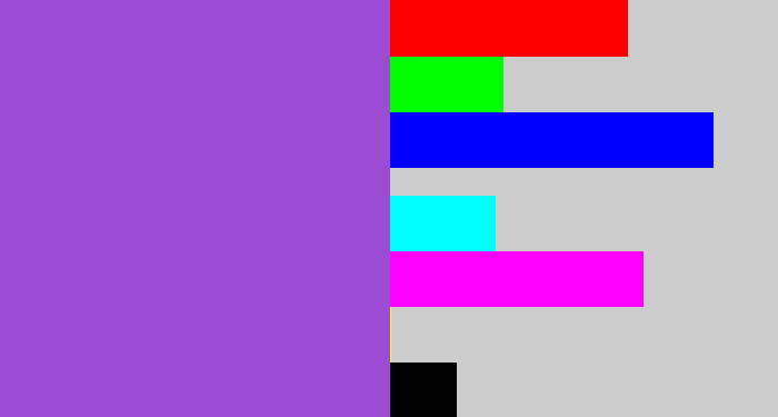 Hex color #9b4bd4 - lightish purple